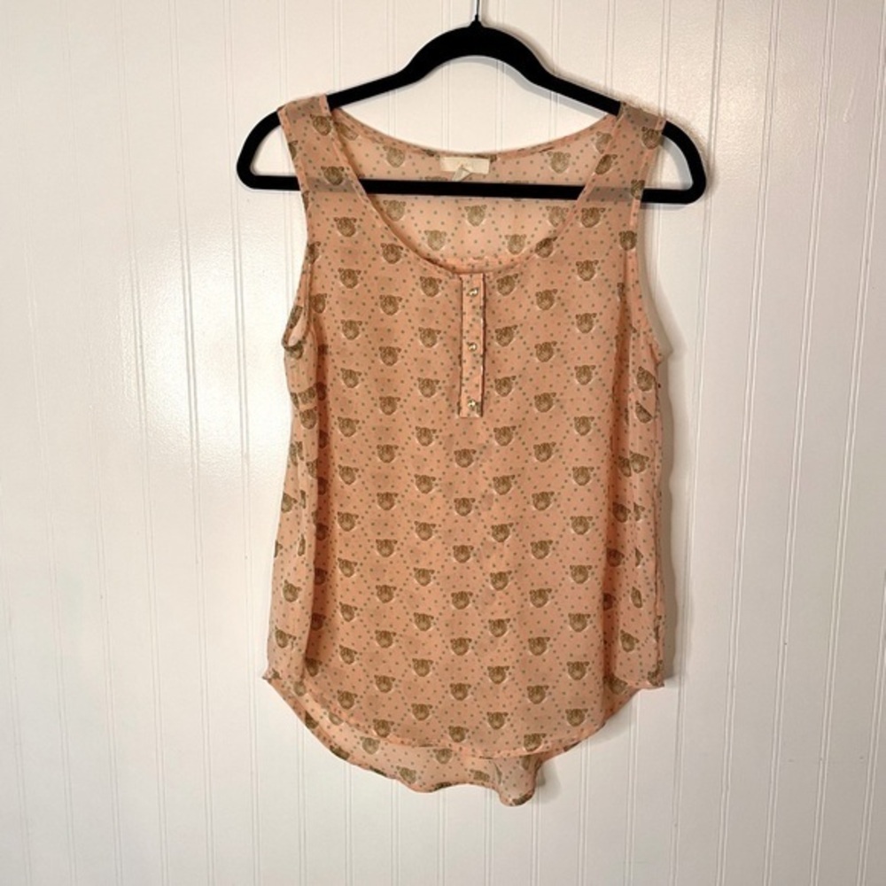 PEARL Pink Cheetah Graphic Print blouse - Medium